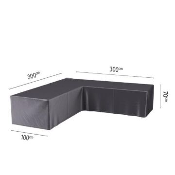 Lounge-Set Abdeckung L 300 cm schwarz - Platinum