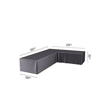 Lounge-Set Abdeckung L 355 cm rechts schwarz - Platinum