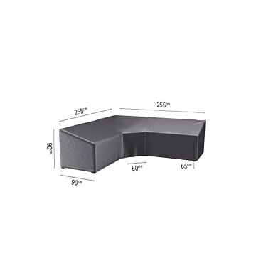 Lounge-Set Abdeckung L/Trapeze L 255 cm HB schwarz - Platinum