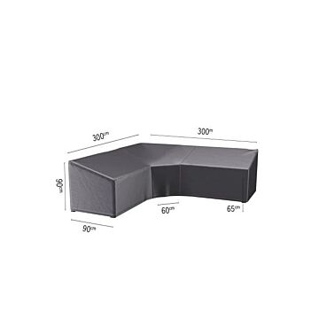 Lounge-Set Abdeckung L/Trapeze L 300 cm HB schwarz - Platinum