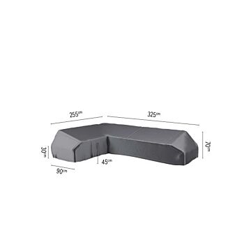 Abdeckung für Lounge-Plattform L 325 cm links schwarz - Platinum