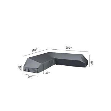 Liegeflächenbezug L 300 cm schwarz - Platinum