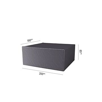 Abdeckung für Gartengarnitur L 200 cm schwarz - Platinum