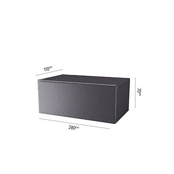Loungeset Abdecktisch L 280 cm schwarz - Platinum