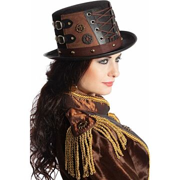 Steampunk Hut Luxus - schwarz