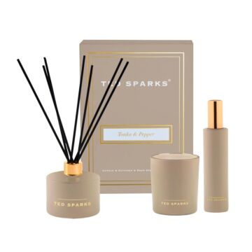 Gift Set Candle Diffuser & Roomspray Tonka & Pepper - Ted Sparks