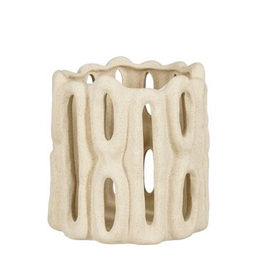 Windlicht Marlon beige Ø 11 cm - Mica