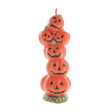 Stumpenkerze Kürbisse Orange 19 cm