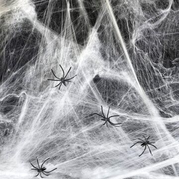 Spinnennetz mit 4 schwarzen Spinnen 60 g