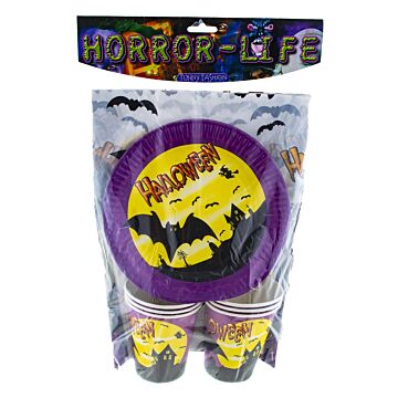 Halloween Partyset Lila für 6 Personen