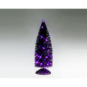 Lemax Black Bristle Tree With Purple Lights, B/O (4