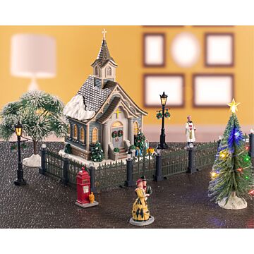 Lemax Small Town Church Set inklusive Adapter 74254, 550 mA (weiß)