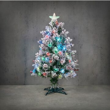 Baum Atlanta 50 LED-Lichtfaser grün multi 90 cm - Luca Lighting