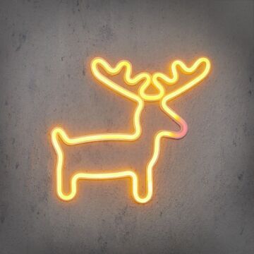 Neonlicht LED Hirsch gelb 28 cm -Luca Lighting