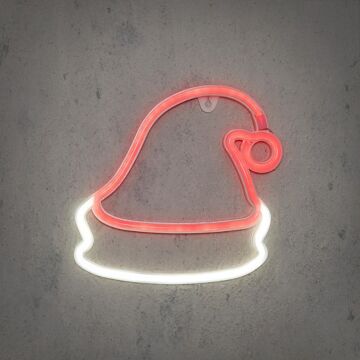 Neonlicht Weihnachtsmütze rot LED 24 cm -Luca Lighting
