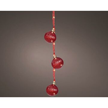 Micro-LED-Bündel rot rund steady 15 LED warmweiß 28 cm – Lumineo
