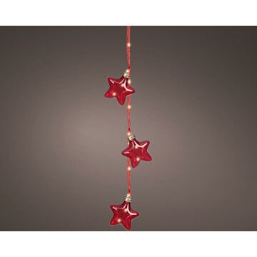 Micro-LED-Bündel rot Stern steady 15 LED warmweiß 28 cm – Lumineo