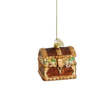 Ornament Schatztruhe Glas braun 7 cm - Luville Ornament Schatztruhe Glas braun 7 cm - Luville