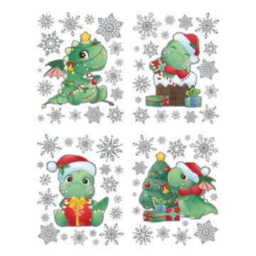 Fensterdekoration Dinosaurier Weihnachten 30 x 42 cm 4 Varianten - Anna’s Collection