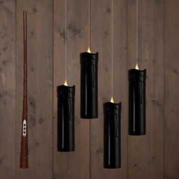 Schwebende LED Kerzen mit Timer 18 cm schwarz 4 Stück - Anna’s Collection