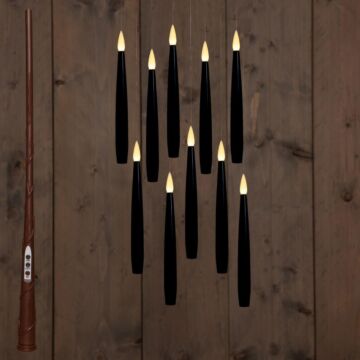 Schwebende LED Kerzen mit Timer 15 cm schwarz 10 Stück - Anna’s Collection