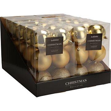 Weihnachtskugeln gold Ø 8 cm 6er Set