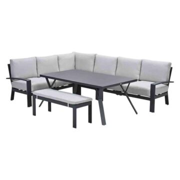Lounge Set Rondo Carbon Black Valley Sand 6 teilig – Garden Impressions