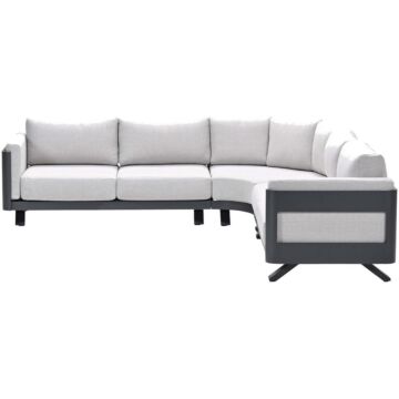 Lounge Eckset Realdo Carbon Black Valley Sand 3 teilig – Garden Impressions