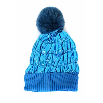 Skimütze metallic blue