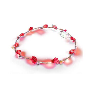 Haarband Blumen LED rot