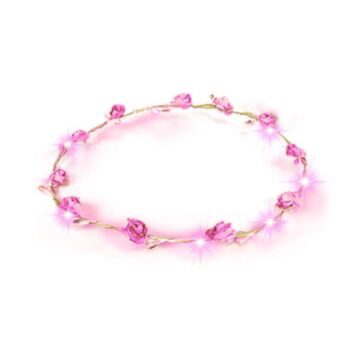 Haarband Blumen LED rosa