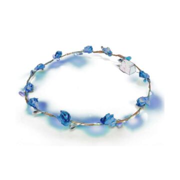 Haarband Blumen LED blau