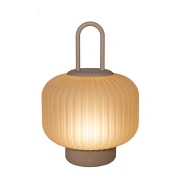 Glaslaterne IP44 tragbar sand 25 cm