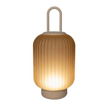 Glaslaterne IP44 tragbar sand 33 cm