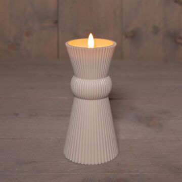 Außenkerze 3D Flamme Kunststoff sand 17,5 cm