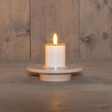 Außenkerze 3D Flamme Kunststoff sand 14 cm