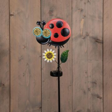 Solar Gartenstecker Marienkäfer mit Wackelaugen 75 cm