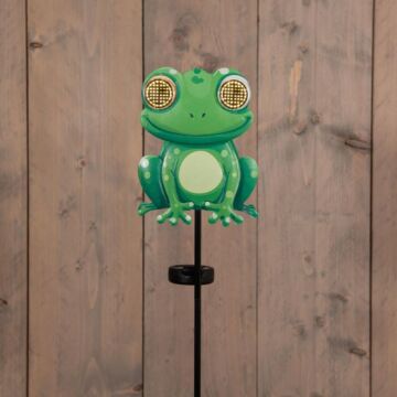 Solar Gartenstecker Frosch mit Wackelaugen 75 cm