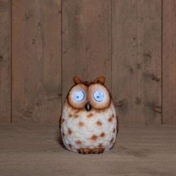 Solar Dekoration Eule mit Wackelaugen 20 cm