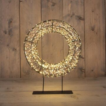 Weihnachtskranz 1200LED Metall Schwarz 36 cm
