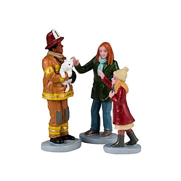 Lemax Fireman to the Rescue Set mit 3 Stück
