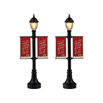 Lemax Lamp Post Banners Set mit 2 Stück B/O (4.5V)