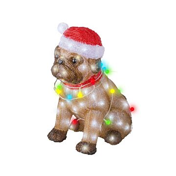 LED-Figur Hund mit Lichtern, Acryl, braun, 42 cm – Lumineo