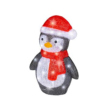 LED-Figur Pinguin mit Weihnachtsmütze, 19,5 cm, Acryl 