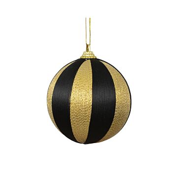 Weihnachtskugel Schwarz Gold 7,5 cm - Decoris