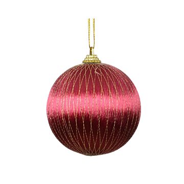 Weihnachtskugel Dunkelrosa 7,5 cm - Decoris