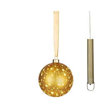 LED Glas-Weihnachtskugel Gold mit Mikro-LED 14 cm - Lumineo LED Glas-Weihnachtskugel Gold mit Mikro-LED 14 cm - Lumineo