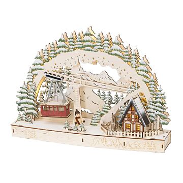 LED-Holzwinterszene mit Beleuchtung 44,5 cm - Lumineo LED-Holzwinterszene mit Beleuchtung 44,5 cm - Lumineo