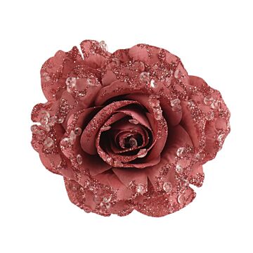 Dunkelrosa Rose auf Clip 14 cm - Everlands