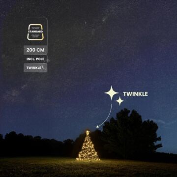 Fahnenmast-Weihnachtsbaum Standard 300 LED warmweiß Twinkle inkl. Mast 200 cm - Fairybell